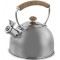 Chaleira 2,5 Litros 23cm Aço Inox Com Apito Com Alca na Cor Bambu
